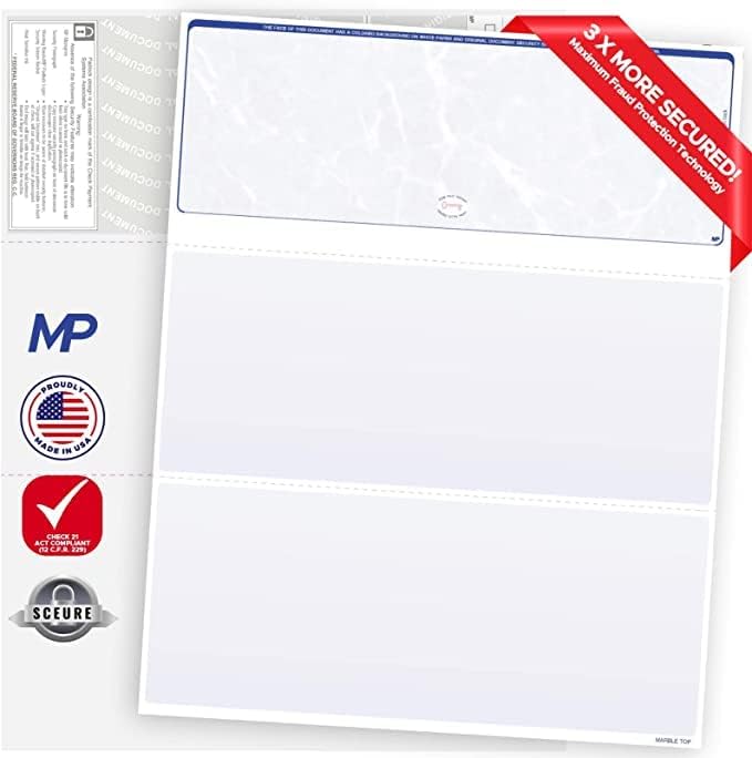 Executive Supplies 100 Blank Check Stock-Check on Top-Blue Marble Pattern-Compatible with Quickbooks*,Quicken,Versacheck and More-(100 Laser Security Sheets-8.5''x11'' #24)-Made in USA with Pride! - Image 2